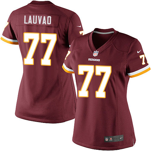 Women's Elite Shawn Lauvao Nike Jersey Burgundy Red Home - #77 NFL Washington Redskins
